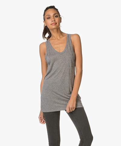 T by Alexander Wang Classic Tank with Pocket - Heather Grey