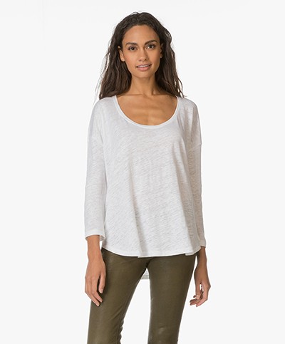 Closed Linen Top - Off-white