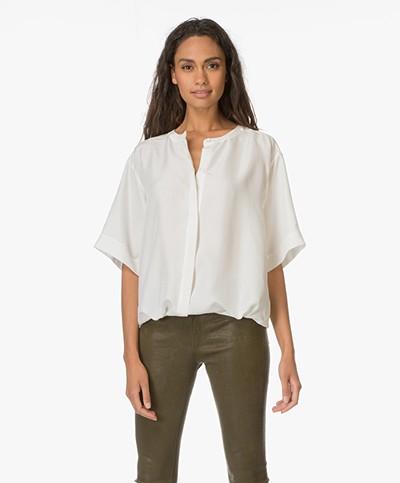 Filippa K Drawstring Silk Shirt - Off-white