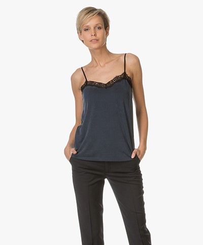 Indi & Cold Top with Lace - Marino 