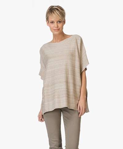 Repeat Cotton Poncho Sweater - Clay