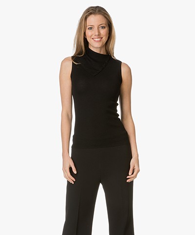 Theory Sleeveless Top with Turtleneck - Black