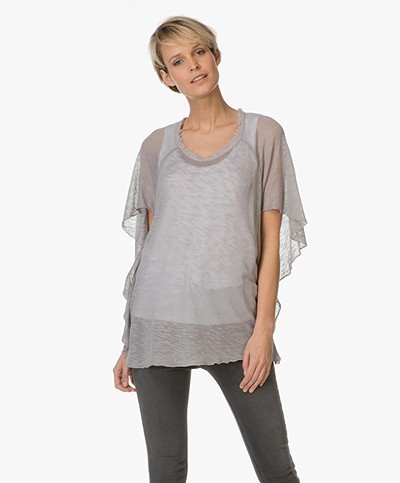 BRAEZ Top with Butterfly Sleeves - Stone