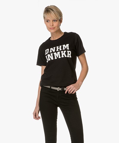 Denham T-shirt met JNMKR print - Cinder Zwart/Wit