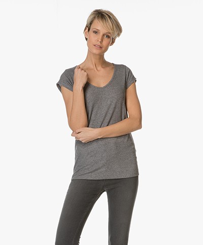 Repeat Silk and Cashmere T-shirt - Light Grey Melange