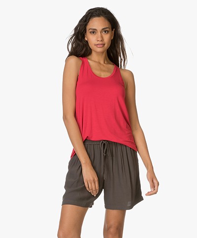 Majestic Tank Top in Viscose Jersey - Cherry