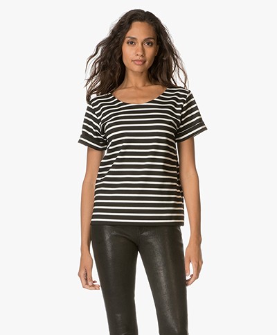 Breizh La Mer Striped Shirt - Black/Ecru