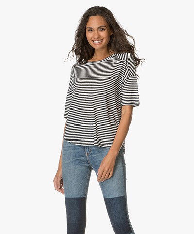Rag & Bone / Jean Valley Striped T-shirt - Blanc/Navy 