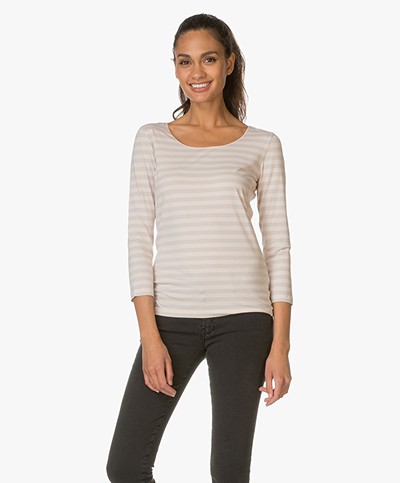 HUGO Striped T-shirt - Grey/Pink