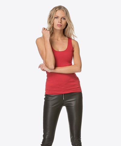 Majestic Viscose Jersey Tank Top - Red