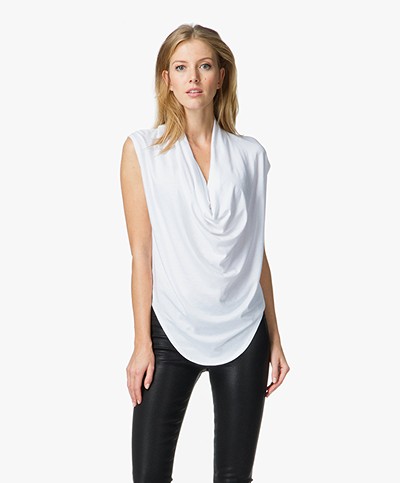 Helmut Lang Feather Jersey Top - Optic White