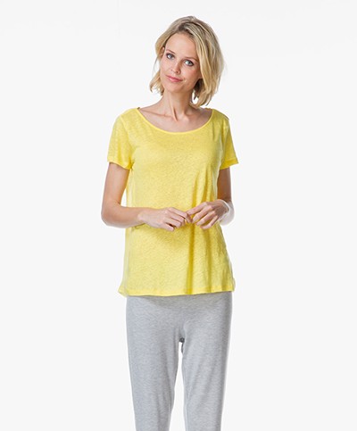 Majestic Linnen T-shirt - Bright Yellow