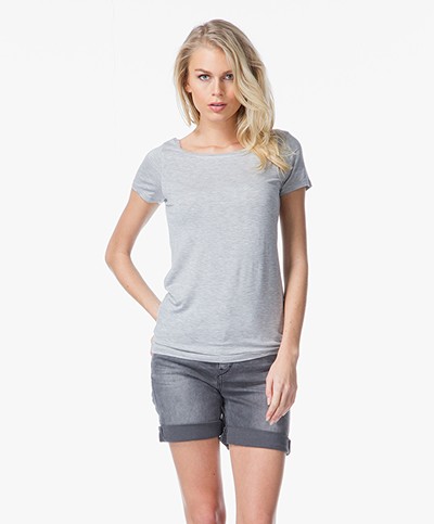 Majestic Round Neck T-shirt - Gris Chine Clair