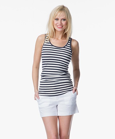 Miss Green Irene Striped Tank top - Navy/Off-White
