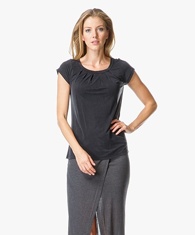 No Man's Land Pleated Top - Anthracite