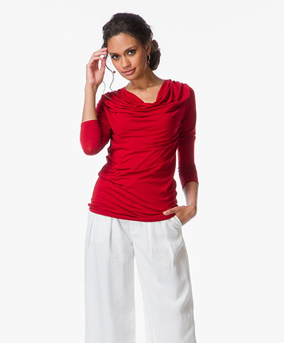 Perfectly Basics Draped Top - Red