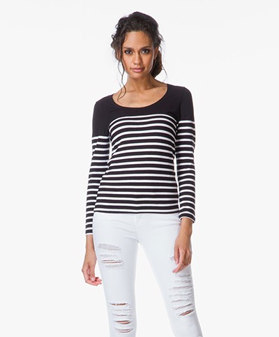 Perfectly Basics Striped Top - Black/Off-White