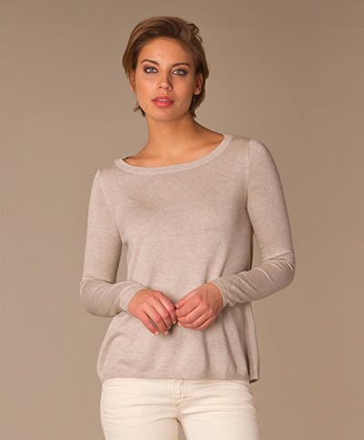 Repeat Easy Boatneck Sweater - Hay