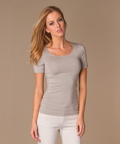 Repeat Lurex T-shirt - Light Grey