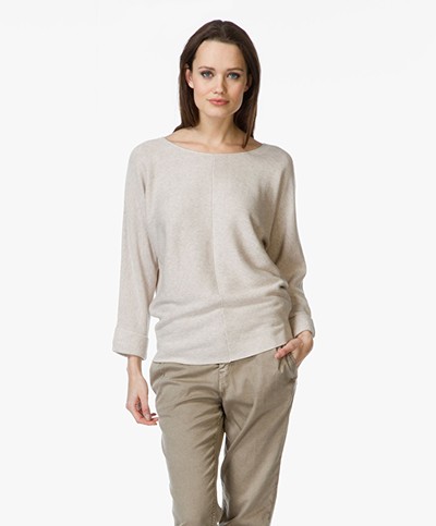 Repeat Oversized Sweater in Cotton and Viscose - Hay