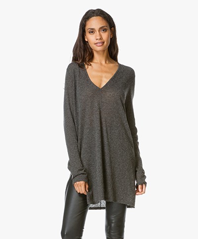 Drykorn Ciarra Knitted V-neck Pullover - Dark Grey