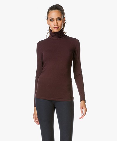 Majestic Jersey Turtle Neck Pullover - Eggplant