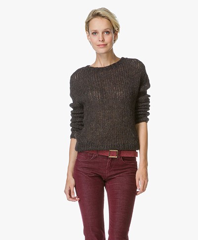 Indi & Cold Mohair Blend Sweater - Grey 
