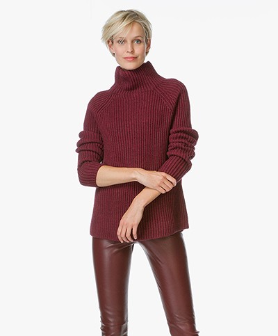 Drykorn Arwen Rib Knitted Turtleneck Sweater - Aubergine