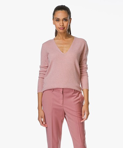 Theory Adrianna Cashmere V-Hals Pullover - Dusty Willow