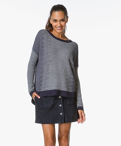 Charli Como Oversized Sweater - Navy/Pearl