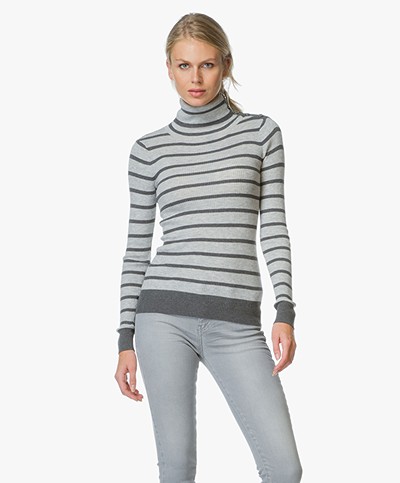 Breizh Striped Turtleneck Le Ray - Light Grey/Grey
