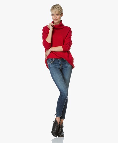 Closed Cashmere Mix Knit Turtleneck Sweater - Ketchup