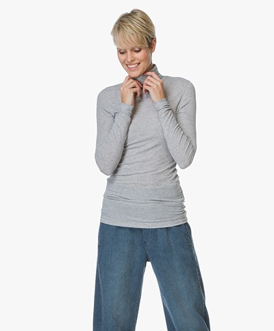 Closed Turtleneck in Modal and Cashmere - Grey Heather