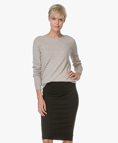 Repeat Cashmere Boothals Trui - Sand