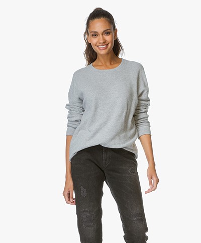Denham Sweater Emmanuella Cotton Fleece - Stone Grey