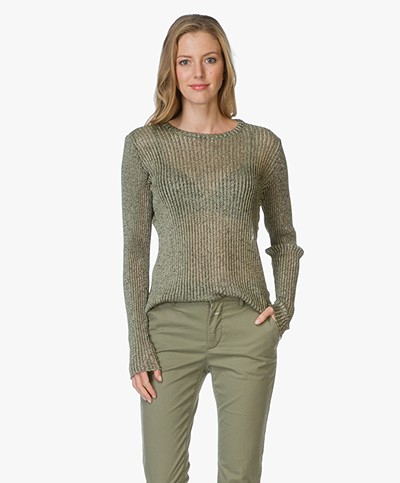 IRO Herina Pullover with Lurex - Olive/Gold