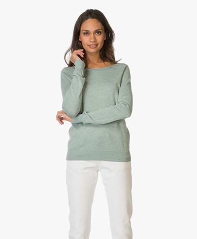 Repeat Cotton Blend Pullover - Wasabi