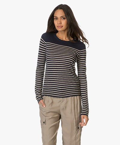 Zadig et Voltaire Miss Striped Cashmere Sweater - Encre
