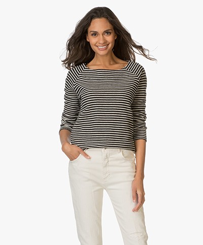 Baukjen Mei Striped Sweater - Navy/Off-white