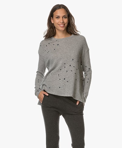 Majestic Merino Wool and Cashmere Pullover - Grey Melange