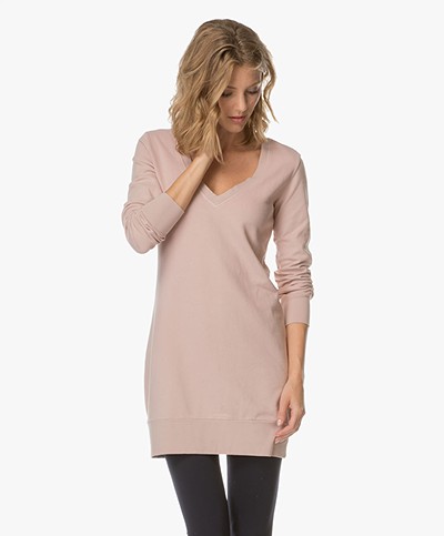 BRAEZ Cotton Sweater with V-neck - Old Pink