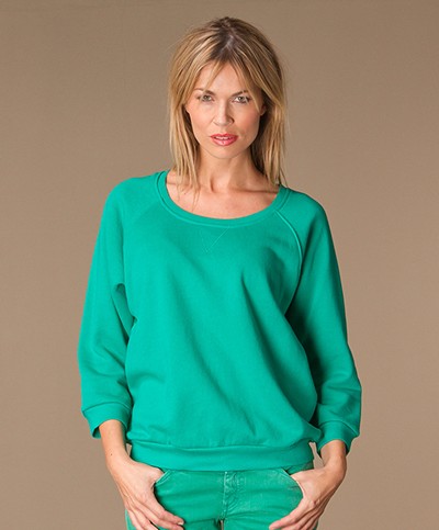 Closed Jersey Sweater - Smaragdgroen
