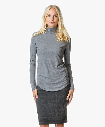 Majestic Cotton and Cashmere Pullover - Grey Melange
