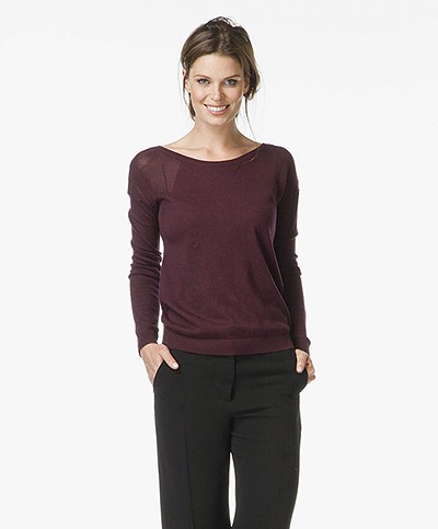 Marie Sixtine Emily Cotton Sweater with Mesh Details - Muscat 