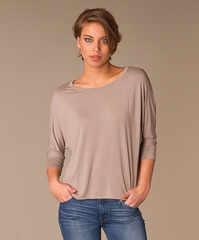 Repeat Button Back Jersey Top - Rock