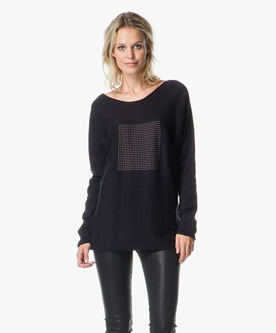 Repeat Boatneck Sweater with Studs - Black 
