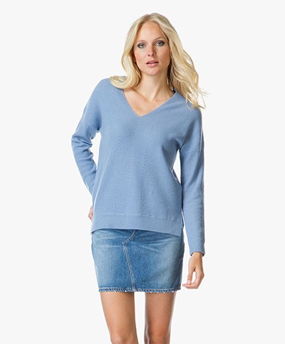 Vince Vee Cashmere Layout Sweater - Slate Blue