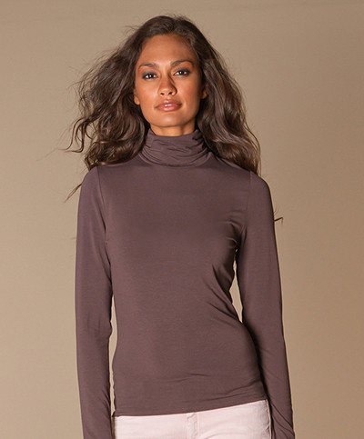 Repeat Jersey Turtleneck - Mocca