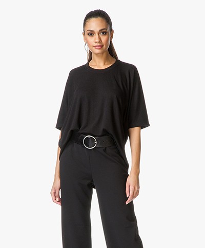 T by Alexander Wang Enzyme Lightweight Top - Black