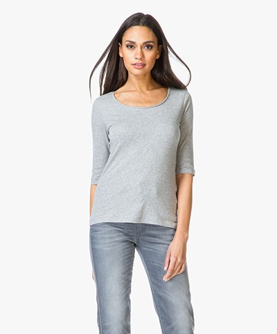 Closed Organic Light Cotton T-Shirt - Light Grey Melange